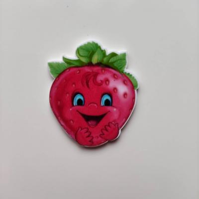 cabochon  en résine  fraise rouge sourire 30*35mm