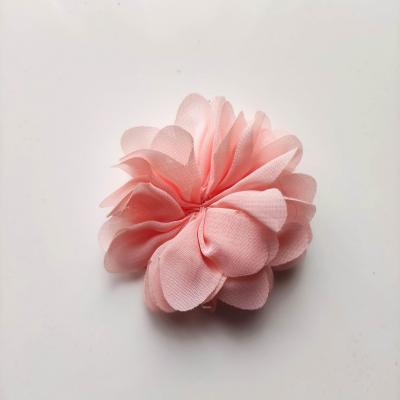 fleur en tissu mousseline peche  70mm