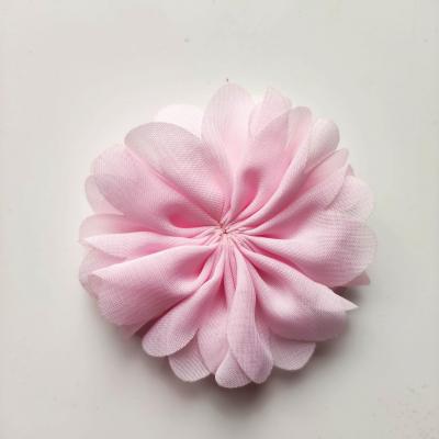 fleur en tissu mousseline  rose  70mm