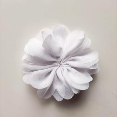 fleur en tissu mousseline blanc  70mm