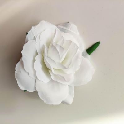 rose artificielle en tissu blanc 60mm