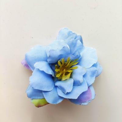 fleur  en tissu bleu 50mm