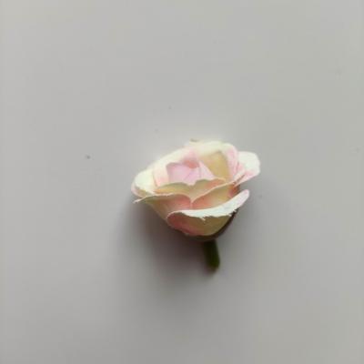 petite rose en tissu 20mm ivoire et peche