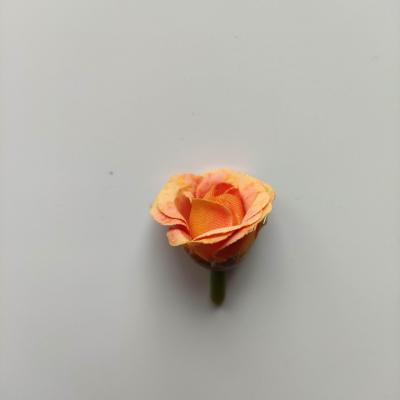 petite rose en tissu 20mm orange