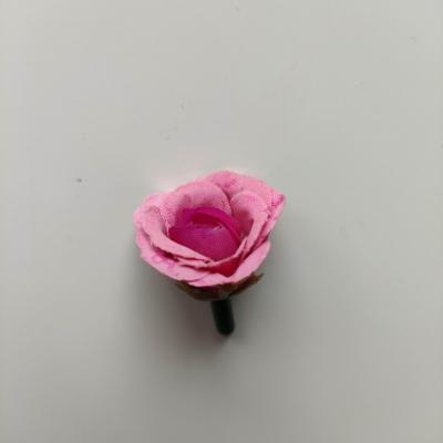 petite rose en tissu 20mm rose