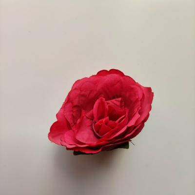 tête de fleur artificielle en tissu 50mm rouge bordeaux