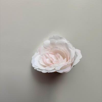 tête de fleur artificielle en tissu 50mm blanc et rose pale