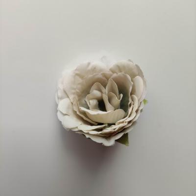 tête de fleur artificielle en tissu 50mm beige