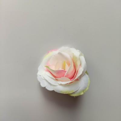 40mm fleur en tissu  40mm ivoire et rose bonbon