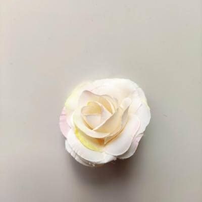 40mm fleur en tissu  ivoire et rose pale