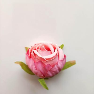 fleur tête de rose en tissu 50mm rose saumon