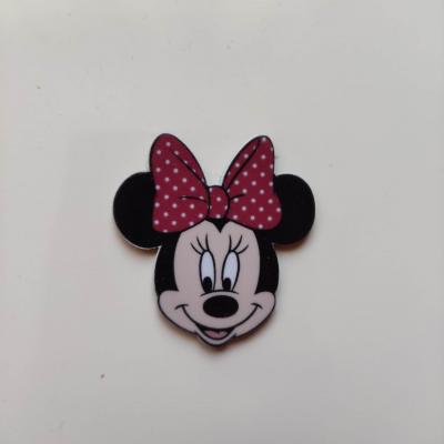 Cabochon souris plat en résine 34*35mm rouge