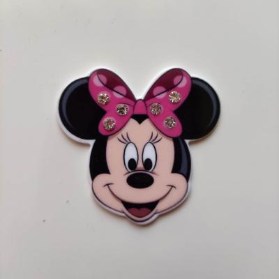 cabochon en resine souris minnie, noeud strass 45*40mm