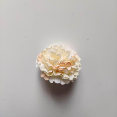 fleur en tissu mini oeillet de 30mm ivoire et peche
