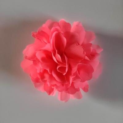 grosse fleur tissu mousseline 1O cm rose saumoné