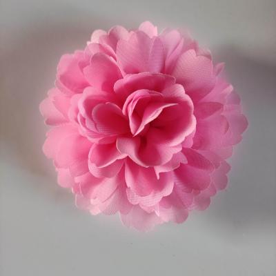grosse fleur tissu mousseline 1O cm rose bonbon