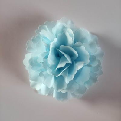 grosse fleur tissu mousseline 1O cm bleu ciel