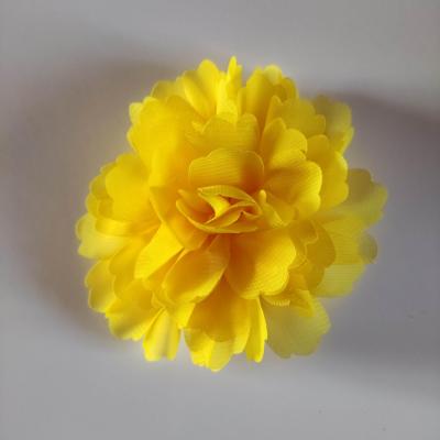 grosse fleur tissu mousseline 1O cm jaune