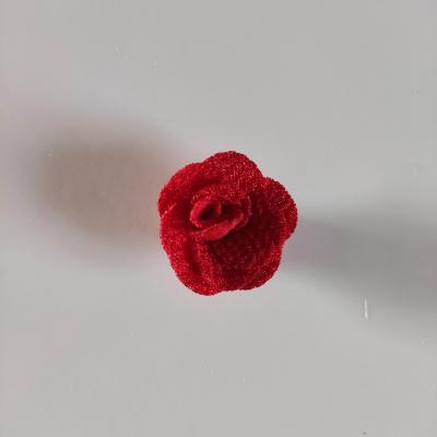 petite fleur en tissu 25mm rouge