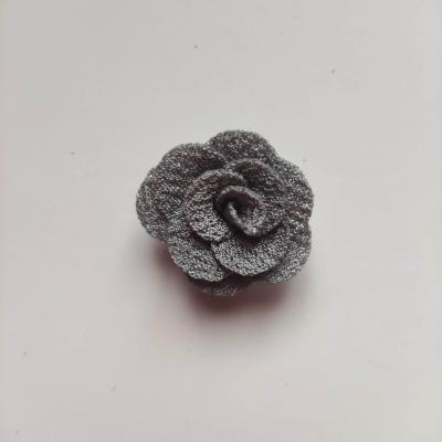 petite fleur en tissu 25mm gris