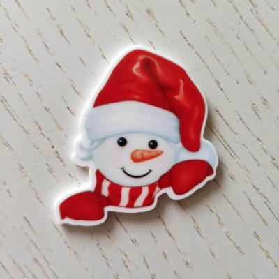 Cabochon bonhomme de neige noel plat en résine 40*42mm