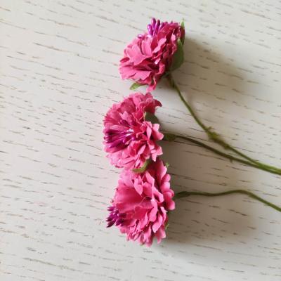 lot de 3 fleurs artificielles en tissu et pistils vieux rose