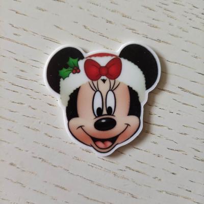 Cabochon plat en résine minnie noel  45*45mm