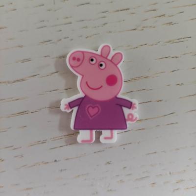 cabochon plat en résine  peppa cochon rose  25*35mm