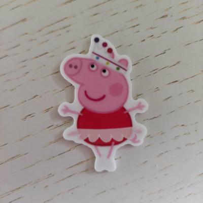 Cabochon plat en résine peppa cochon rose 30*46mm