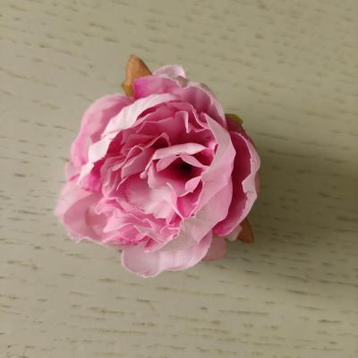 fleur tissu pivoine rose 50mm