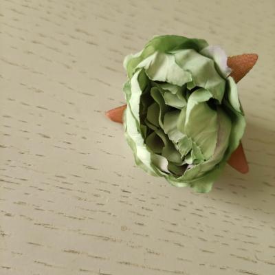 fleur tissu pivoine vert 50mm