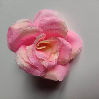 rose en tissu 70mm rose et peche