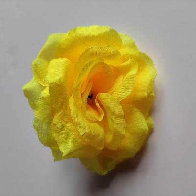 rose en tissu 70mm jaune
