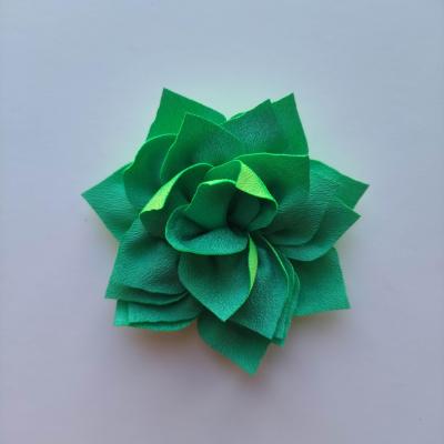 fleur en tissu 2 tons de vert 70mm
