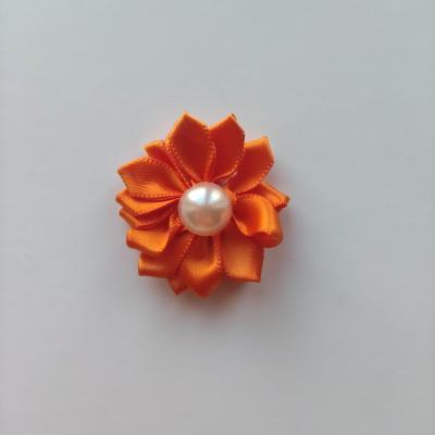 fleur satin demi perle  35mm orange
