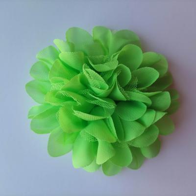 grande fleur mousseline et tulle 11 cm verte