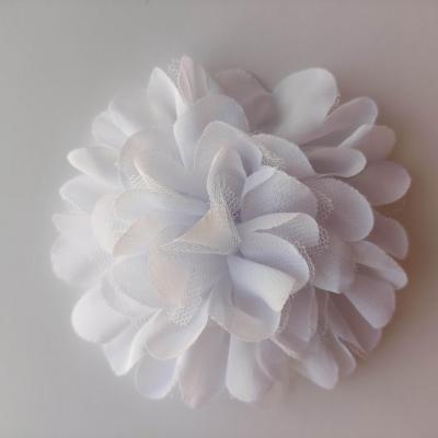 grande fleur mousseline et tulle 11 cm blanche