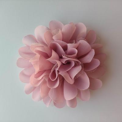 grande fleur mousseline et tulle 11 cm vieux rose