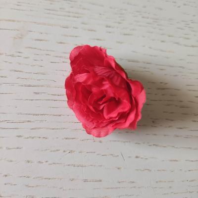 fleur tissu pivoine rouge 40mm