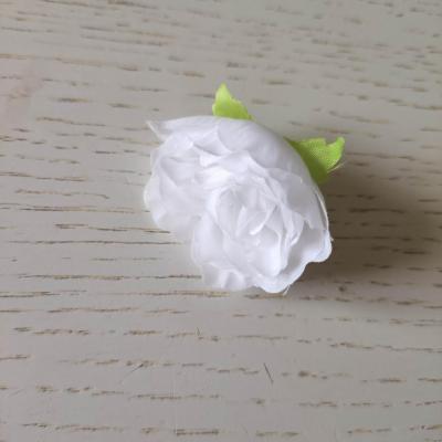 fleur tissu pivoine blanc 40mm