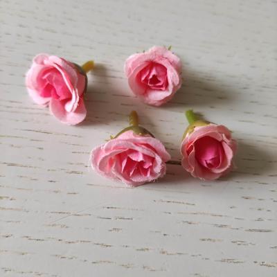 petite rose en tissu 20mm rose