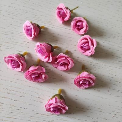 petite rose en tissu 20mm rose violacé