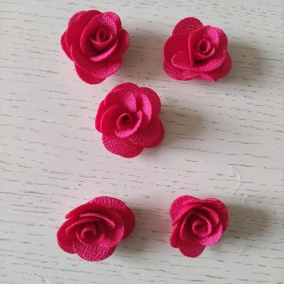 petite fleur en tissu 25mm rose fuchsia
