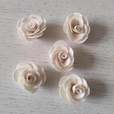 petite fleur en tissu 25mm ivoire