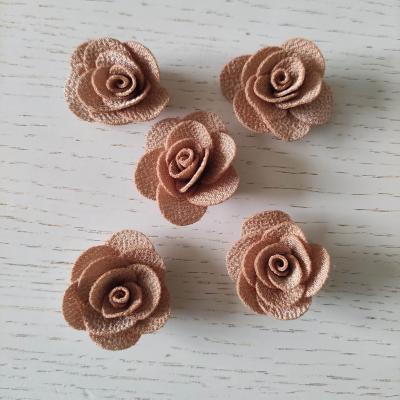 petite fleur en tissu 25mm beige