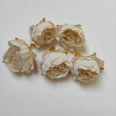fleur tissu pivoine ivoire 50mm
