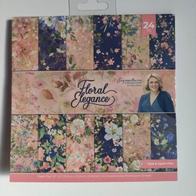 bloc de 24 feuilles de papier 15.2*15.2cm floral elegance
