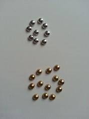 lot de 5 demi perles couleur doré ou argent   8mm