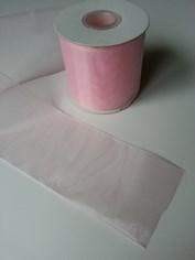 1 Mètre de ruban organza laitonné  rose pâle 70mm