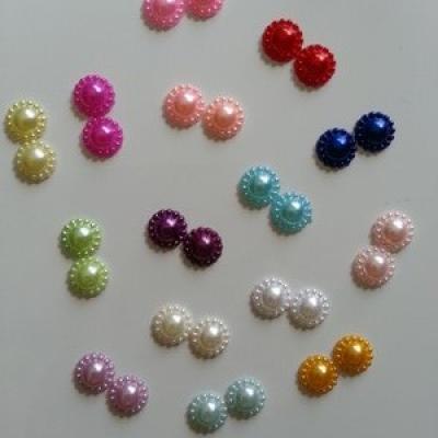 lot de 2 demi perles nacrées    12mm